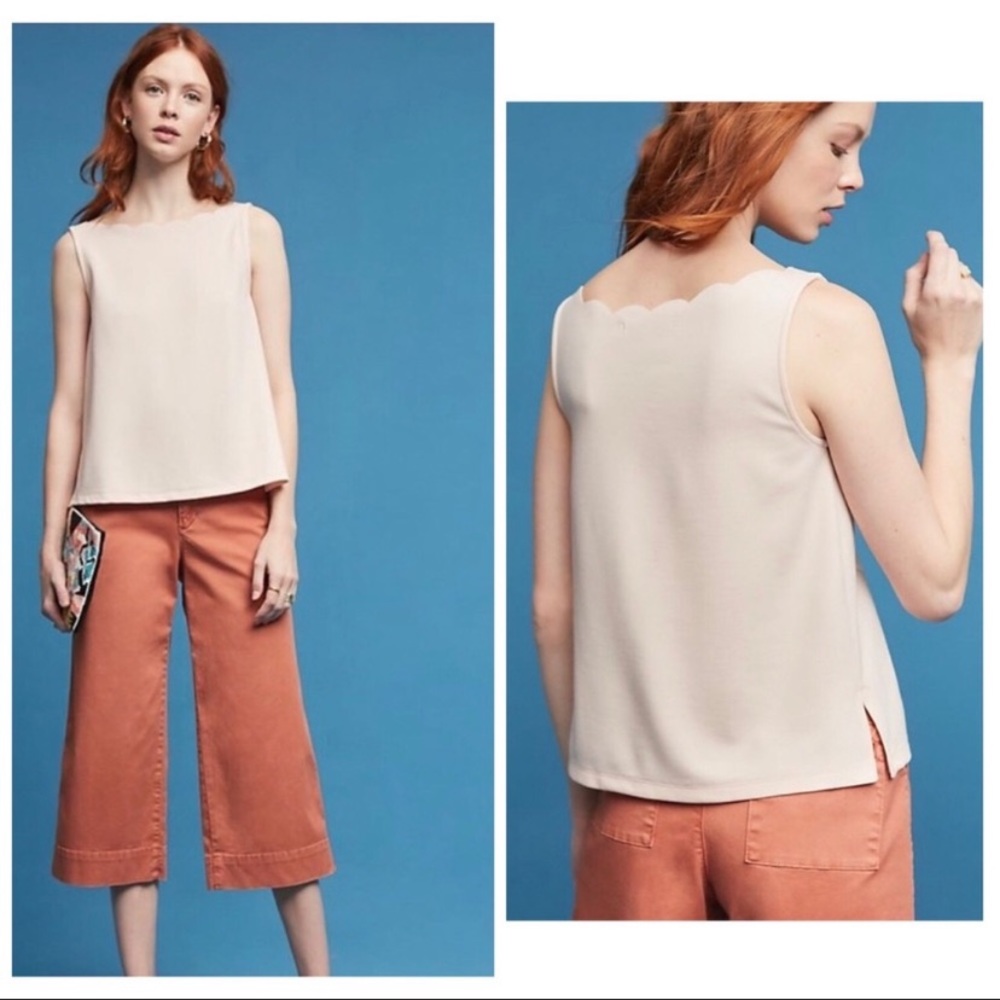 NWOT ANTHROPOLOGIE | Eri + Ali MEG scalloped top S